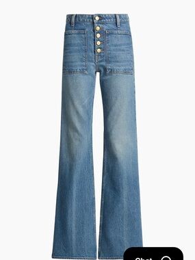 Ulla Johnson Blue High-Rise Wide-Leg Jeans